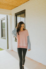 Aurora Frayed Denim Sleeve Sweater