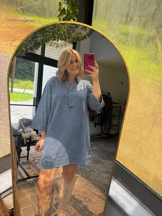 Bella 3/4 Sleeve Denim Dress