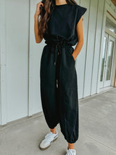 Chloe Solid Round Neck Sleeveless Oversized Jumpsuit