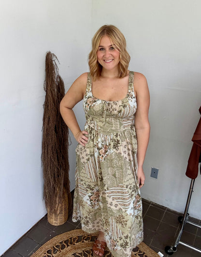 Willow Patchwork Midi Dress
